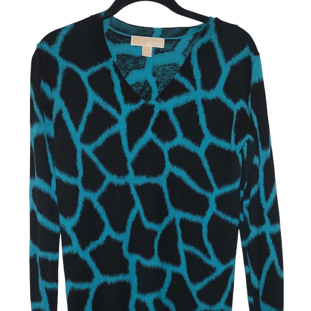 Michael Kors  size large, Aqua blue and black sweater top